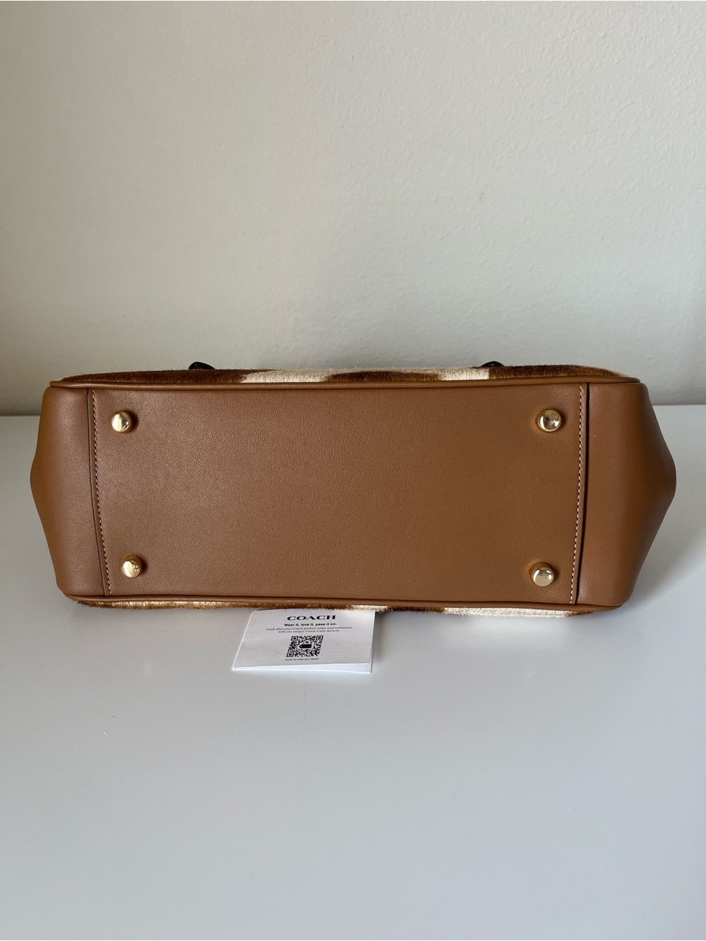 ✅Coach Asher Shoulder Bag In Haircalf With Cow Print - Picture 4 of 10